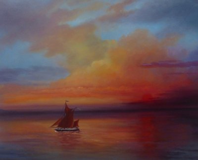Rote Segel - Thames Barge in voller Fahrt von Lee Campbell