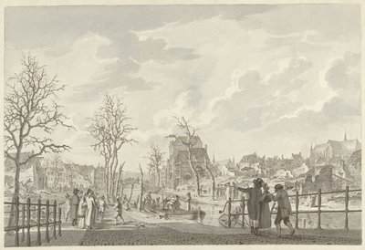 Ruinen am Rapenburg in Leiden nach der Pulverexplosion vom 12. Januar 1807 von Leendert Overbeek