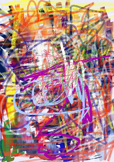 Dynamisches buntes Chaos von Lembayung senja studio [Vintage Poster]