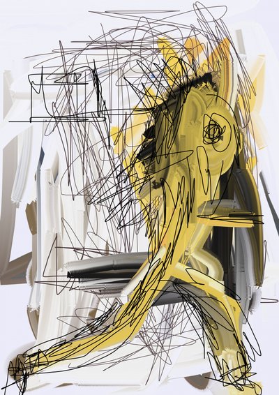 Dynamische Goldene Figur von Lembayung senja studio [Vintage Poster]