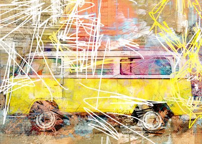 Retro-Van-Straßenkunst von Lembayung senja studio [Vintage Poster]
