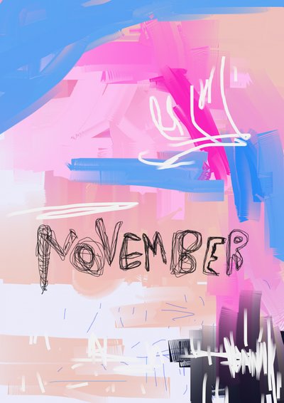 Lebendiger November Abstrakt von Lembayung senja studio [Vintage Poster]