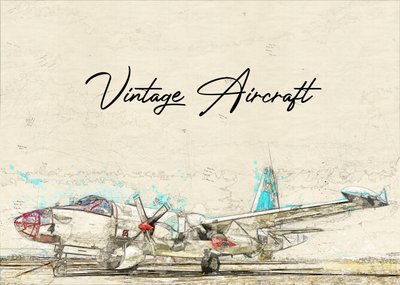 Vintage Flugzeug Skizze von Lembayung senja studio [Vintage Poster]