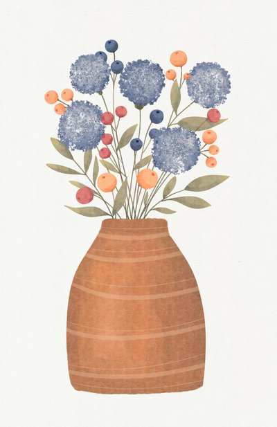 Blaubeeren Blumenvase von Lena Refur