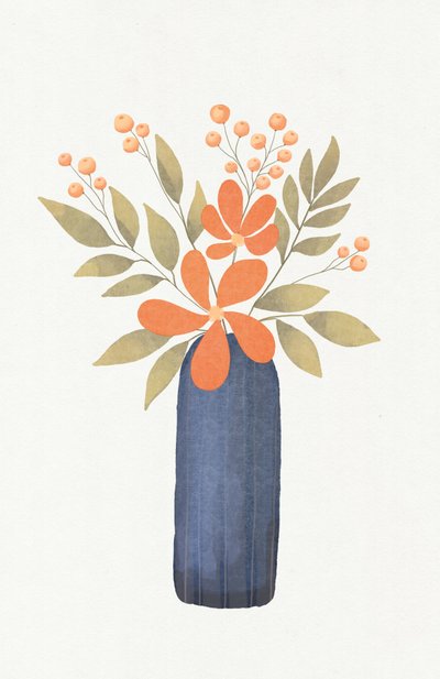 Oranger Blumenstrauß von Lena Refur