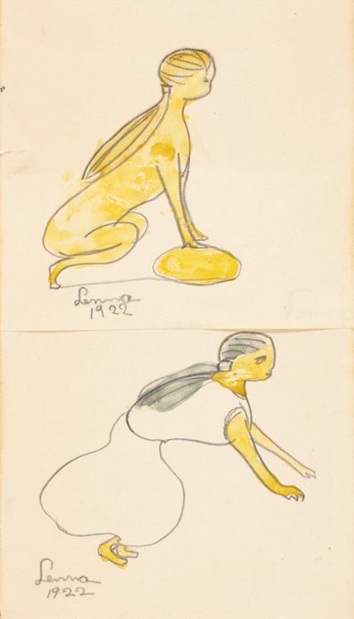 Zwei Figuren–Sphinx von Lenna Glackens