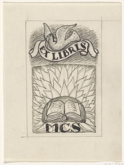 Entwurf für ein Ex Libris von MCS von Leo Gestel