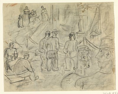 Fischer in einem Hafen von Leo Gestel