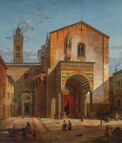 Bergamo - Ansicht des südlichen Querhauses von S. Maria Maggiore von Leo von Klenze