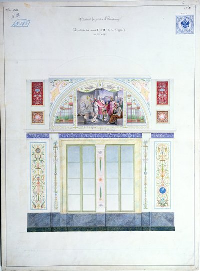 Wandgestaltung für die Eremitage, St. Petersburg, ca. 1840 von Leo von Klenze