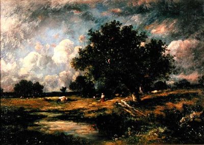 Landschaft mit Kühen und Figuren von Leon Victor Dupre