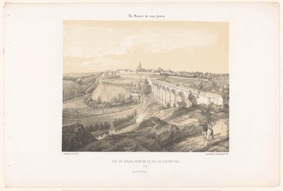 Blick auf Dinan und das Viadukt über den Fluss Rance (Hedendaags Frankreich, La France de nos jours) von Leon Auguste Asselineau
