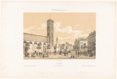 Blick auf den Place Bisson in Lorient von Leon Auguste Asselineau
