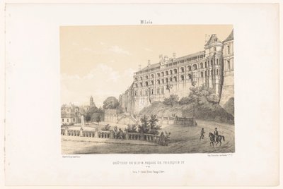 Ansicht der Fassade von König Franz I. des Schlosses von Blois von Leon Auguste Asselineau