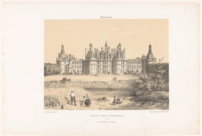 Ansicht des Schlosses von Chambord an der Loire von Leon Auguste Asselineau