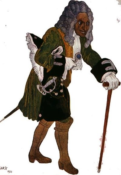 Kostümentwurf für Galesson, den Lehrer des Prinzen, aus Dornröschen von Leon Bakst