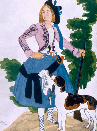 Kostümentwurf für Die Jägerin, 1922 von Leon Bakst