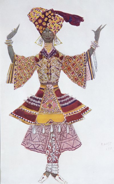 Kostümentwurf für das Ballett Blauer Gott von R. Hahn, 1912 von Leon Bakst