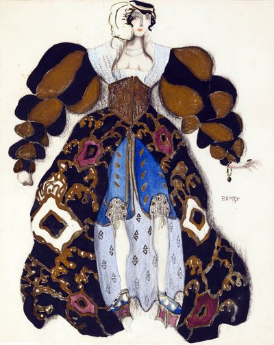 Kostümentwurf für das Ballett "Die Legende von Joseph" von R. Strauss - Bakst, Leon (1866-1924) - 1914 von Leon Bakst