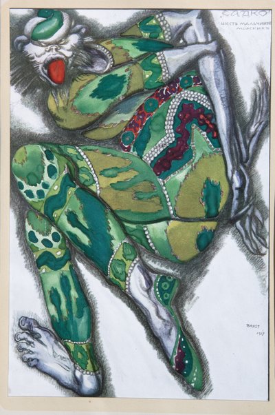 Kostümentwurf für die Oper Sadko von N. Rimsky-Korsakov, 1917 von Leon Bakst