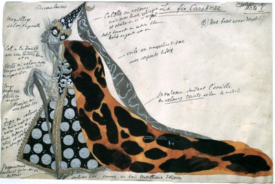 Fee Carabosse, Kostümentwurf für Tschaikowskys Ballett Dornröschen, frühes 19. Jahrhundert von Leon Bakst