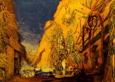 Bühnenbild für das Ballett Blauer Gott von R. Hahn, 1911 von Leon Bakst