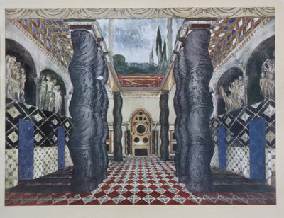 Bühnenbild für das Stück Das Martyrium des heiligen Sebastian von Gabriele D