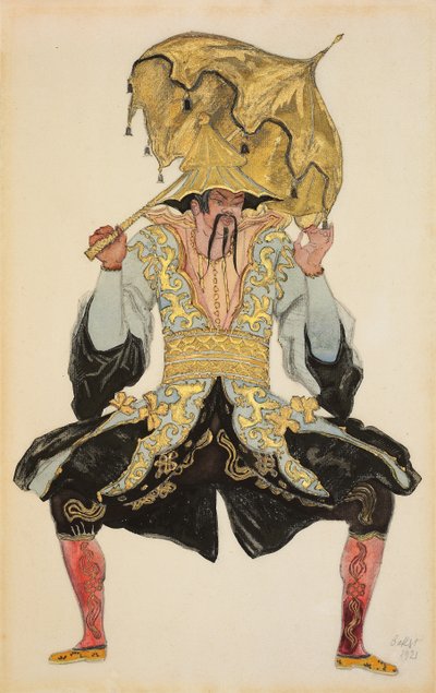 Der chinesische Mandarin, Kostümentwurf für "Dornröschen", 1921 von Leon Bakst