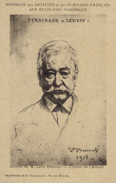 Ferdinand de Lesseps, französischer Unternehmer und Kanalbauer von Leon Joseph Florentin Bonnat