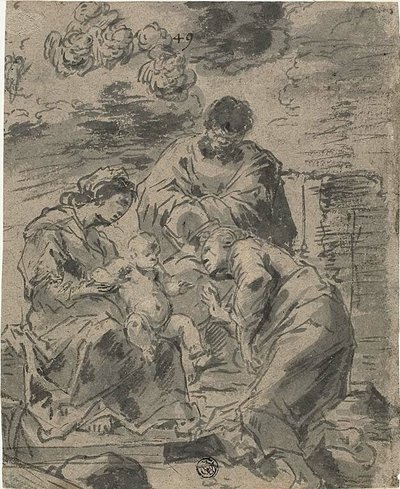 Die mystische Hochzeit der Heiligen Katharina von Leonard Bramer