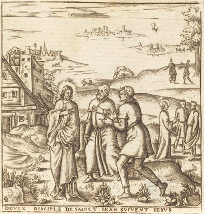 Christus fordert zwei Jünger von Johannes dem Täufer auf, ihm zu folgen von Leonard Gaultier