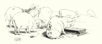 Ein Schwein mit langem Schwanz oder kurzem Schwanz von Leonard Leslie Brooke