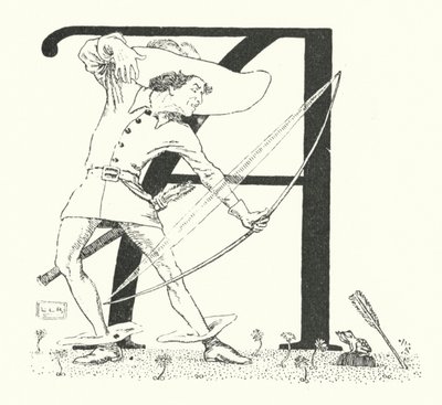 A war ein Bogenschütze und schoss auf einen Frosch von Leonard Leslie Brooke