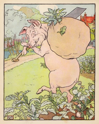 Illustration für Die drei kleinen Schweinchen von Leonard Leslie Brooke