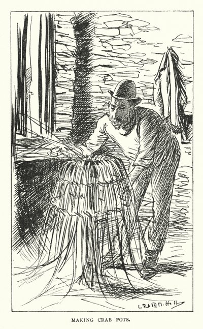 Herstellung von Krabbenkörben von Leonard Raven Hill