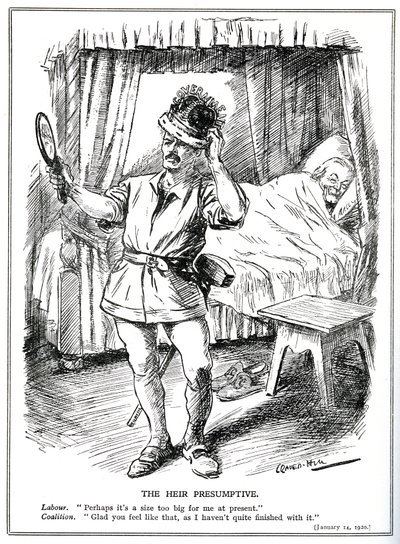 Die Herausforderung an Lloyd George und die Koalitionsregierung durch die Labour Party, Januar 1920 von Leonard Raven Hill