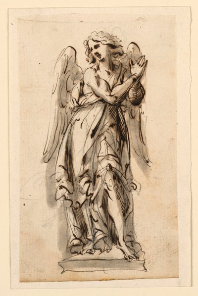 Entwurf für eine Skulptur, Engel in Anbetung von Leonardo Scaglia