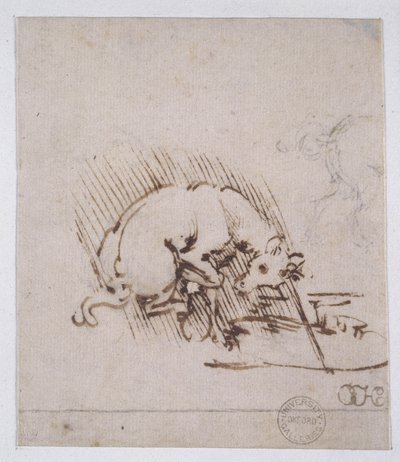 Ein Einhorn taucht sein Horn in einen Wasserpool, ca. 1481 von Leonardo da Vinci
