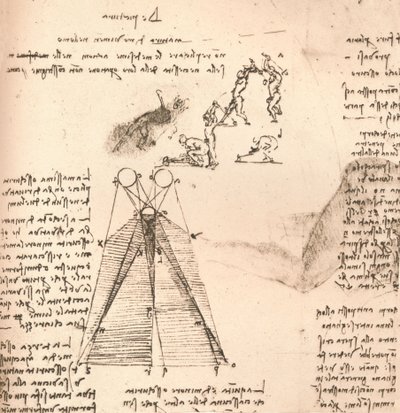 Diagramm zur Veranschaulichung der Theorie von Licht und Schatten und Skizzen von Figuren, ca. 1472-ca. 1519, 1883 von Leonardo da Vinci