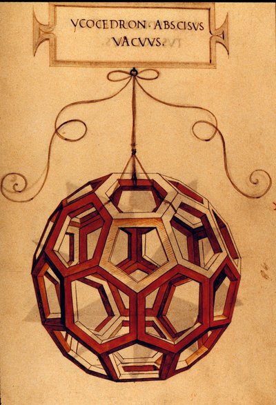 Geometrie: Ein Ikosaeder (Seite aus dem Manuskript 