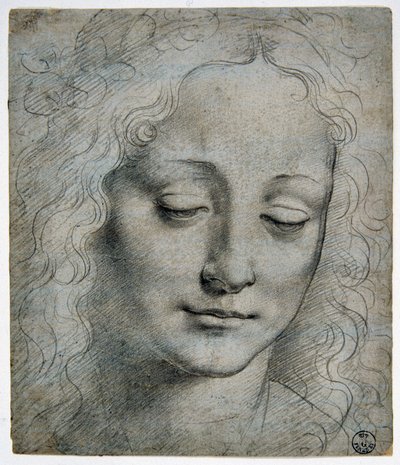 Kopf eines Jungen mit Blätterkrone im Stil von Verrocchio von Leonardo da Vinci
