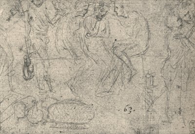Gruppe von Figuren im Gespräch, ca. 1480, 1945 von Leonardo da Vinci