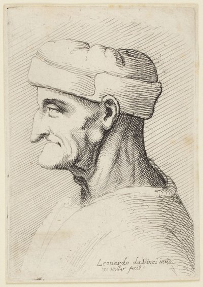Alter Mann mit Mütze von Leonardo da Vinci