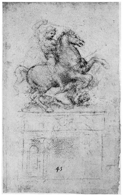 Studie für das Trivulzio-Denkmal, um 1508, 1954 von Leonardo da Vinci