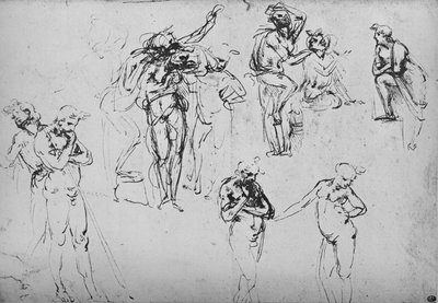Verschiedene Gruppen und Einzelfiguren, ca. 1480 1945 von Leonardo da Vinci