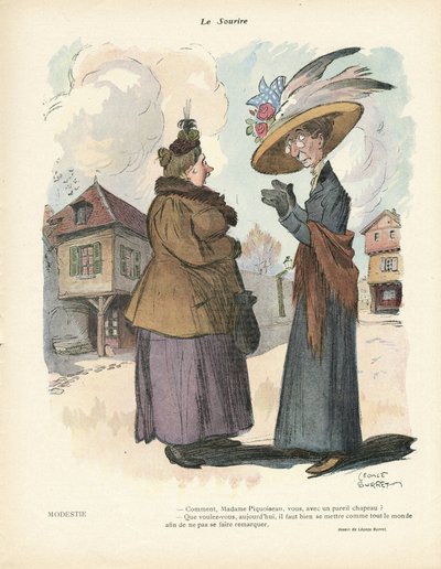 Illustration von Leonce Burret (1865-1915) in Le Smile, Nr. 19, 08/05/13 - Mode, Hut von Leonce Burret