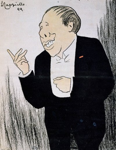 Schauspieler Alexandre Coquelin, bekannt als Coquelin Cadet (1848-1909), Karikatur von 1899 von Leonetto Cappiello (1875-1942) von Leonetto Cappiello