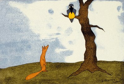 Der Rabe und der Fuchs von Leopold Chauveau