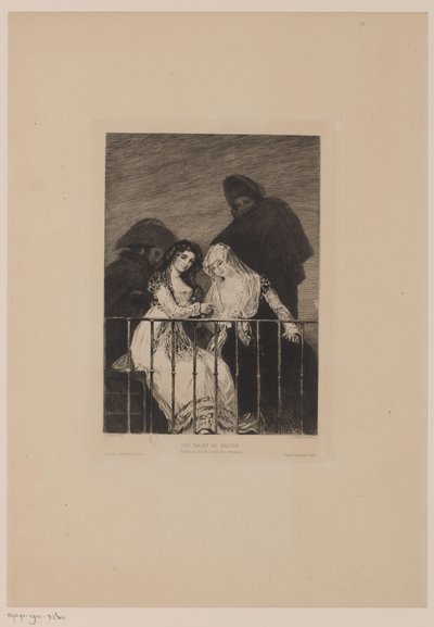 Zwei Frauen mit zwei Männern im Schatten von Leopold Flameng