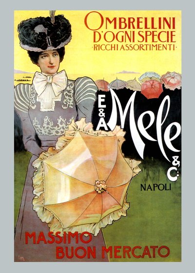 Reiche Auswahl an Regenschirmen von Mele von Leopoldo Metlicovitz